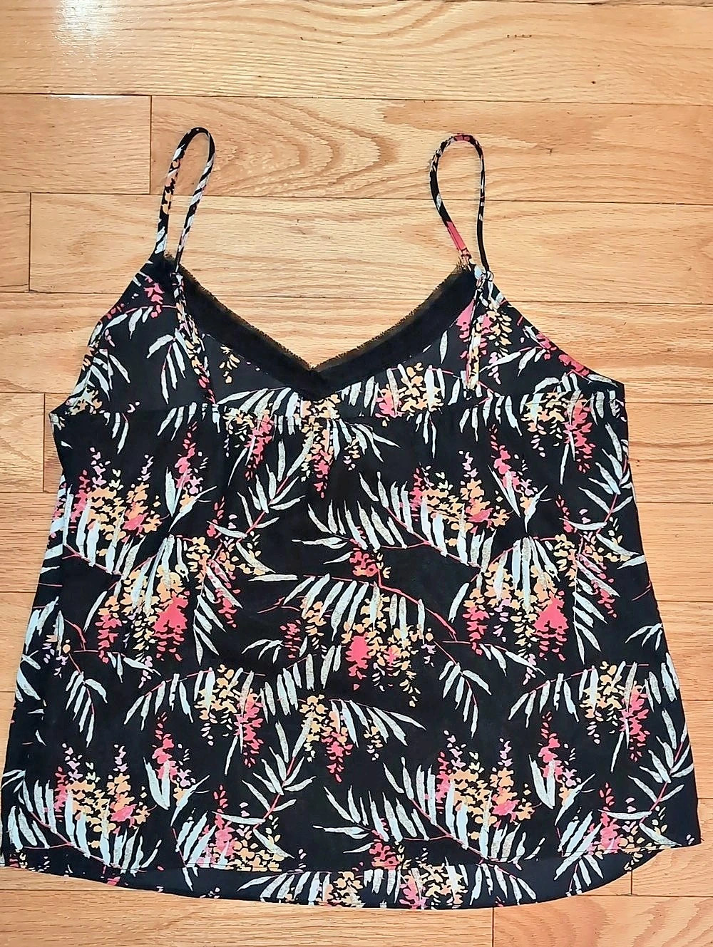Joe Fresh Floral Camisole in Black & Pink Pront